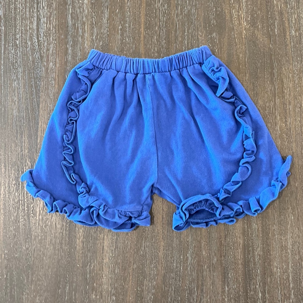 Girls Blue Ruffle Shorts XL
